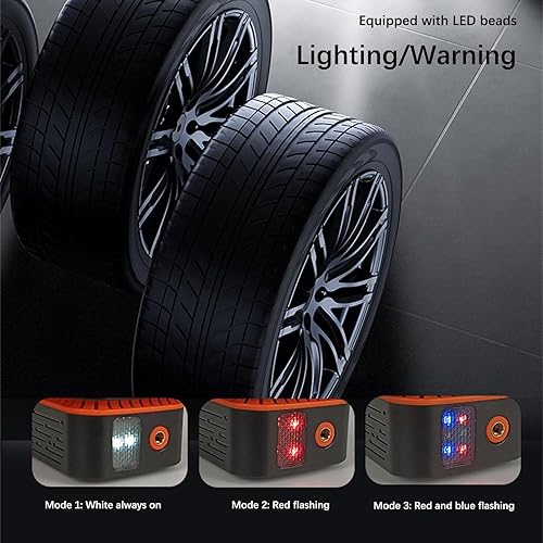 Miniatura 5 de Bomba inflable inteligente para automóvil, pantalla digital, iluminación para neumáticos de automóvil, eléctrica, inalámbrica, multifuncional,