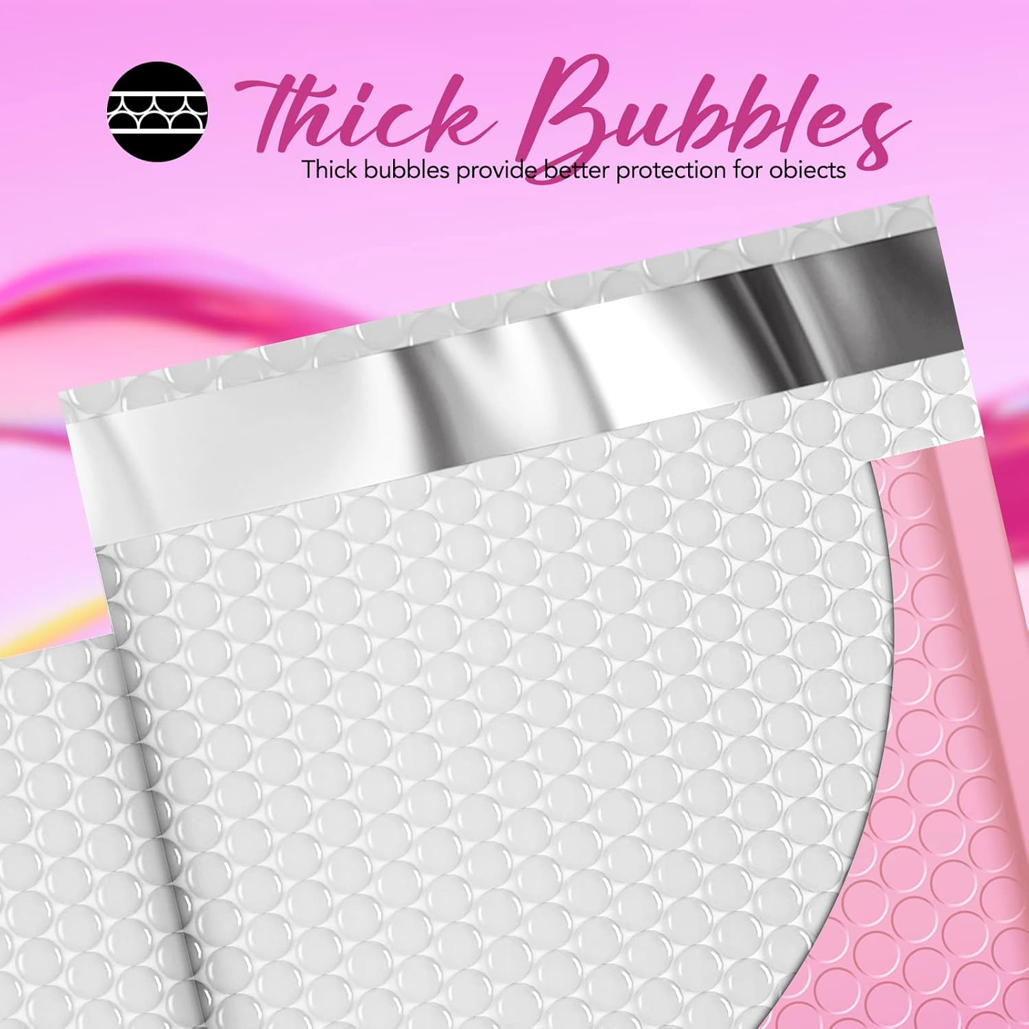 Fuxury 200pc Bubble Mailers, 100Pack 6x10 Padded Envelopes, Fairyland Green & Gradient Pink, Self Seal Waterproof Mailing Envelopes, Bubble Padded Bulk, 200 Count
