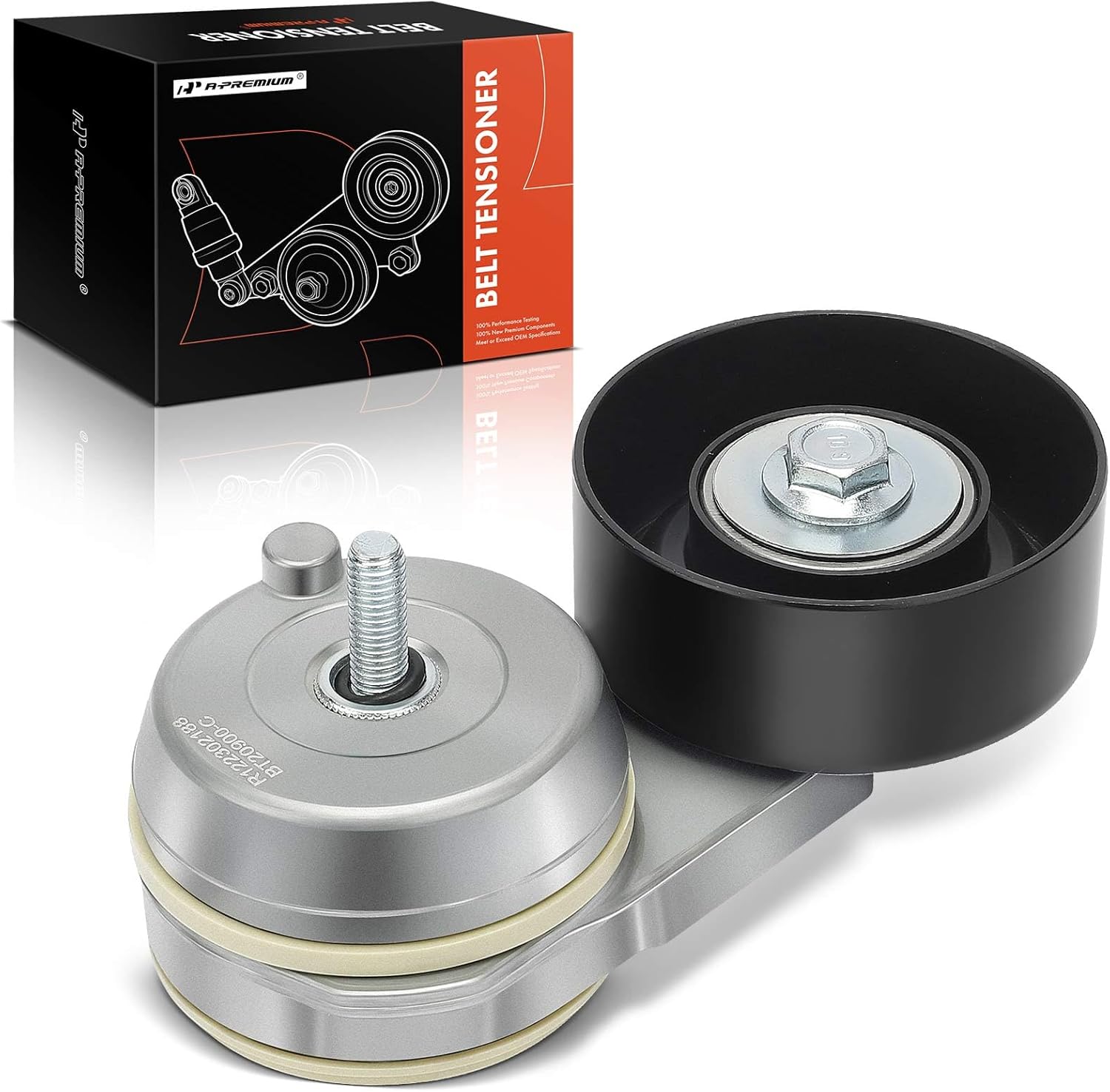 A-Premium Belt Tensioner Assembly with Pulley Compatible with Ford Escape 2001-2004, Taurus, Sable & Mazda Tribute, MPV & Mercury Cougar, Sable, Replace# 3R236B209AD, 1F1Z6B209AA