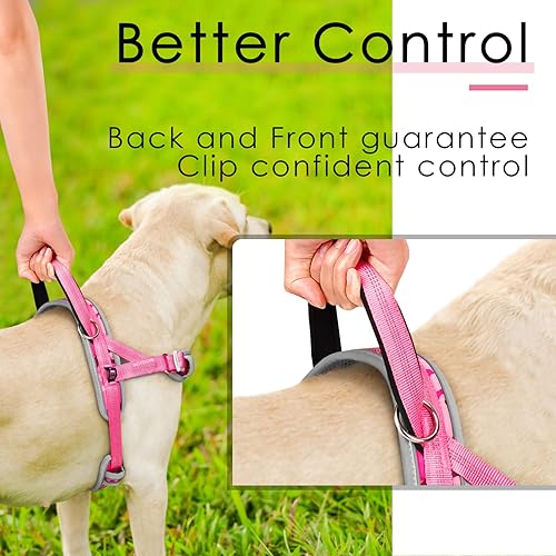Miniatura 5 de ADVENTUREMORE Arnés para perros grandes, antitirones, arnés deportivo tipo halter reflectante transpirable chaleco para perro a prueba de escapes