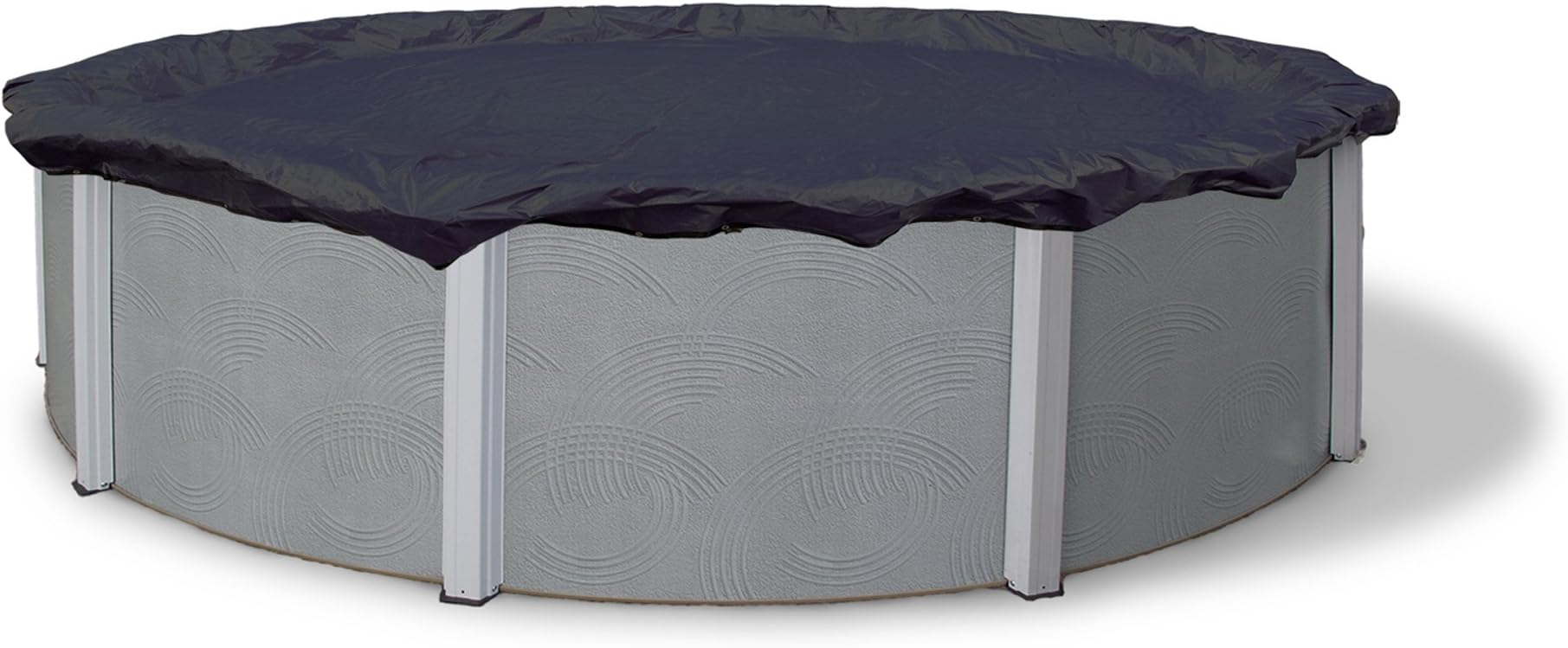 Blue Wave Bronze 8-Year 15 ft Round Above Ground Pool Cover for Winter– Durable & Weather-Resistant Polyethylene – 4 ft Overlap, Black Underside, Reinforced Grommets, Winch, Cable – Navy Blue