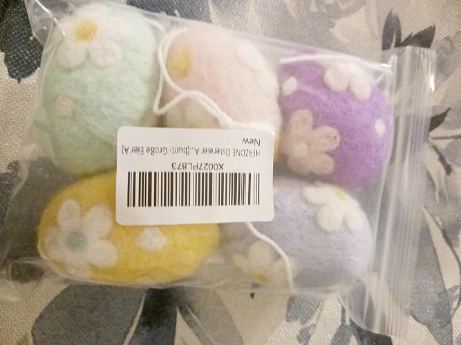 Lot de 3 œufs de Pâques faits à la main en laine feutrée pour décoration de vacances, décoration à suspendre, décorations élégantes de festival