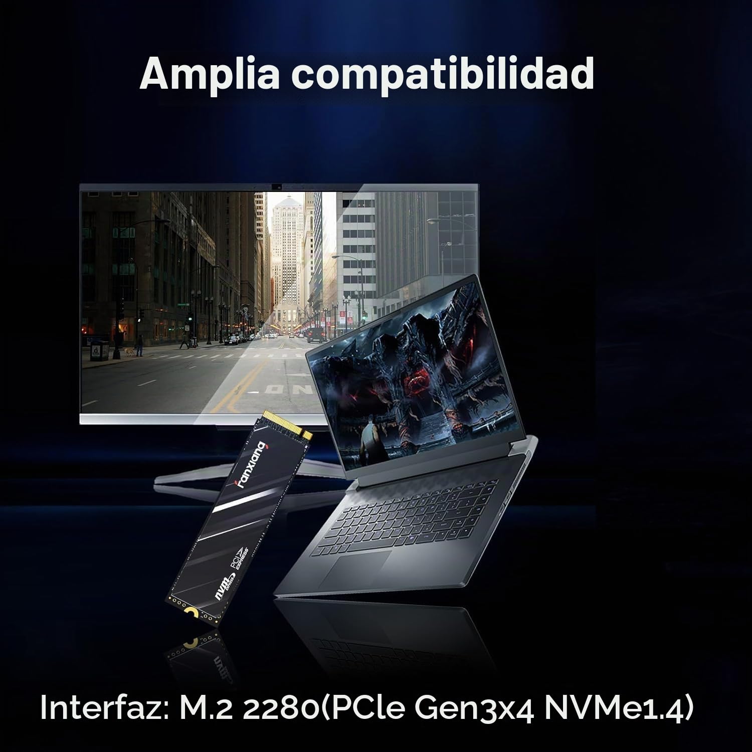fanxiang M.2 SSD 512GB,NVMe SSD con disipador térmico, hasta 3000MB/S, PCIe Gen3 x4 2280,SSD Interno, caché SLC 3D NAND,Discos Duros -S501Q