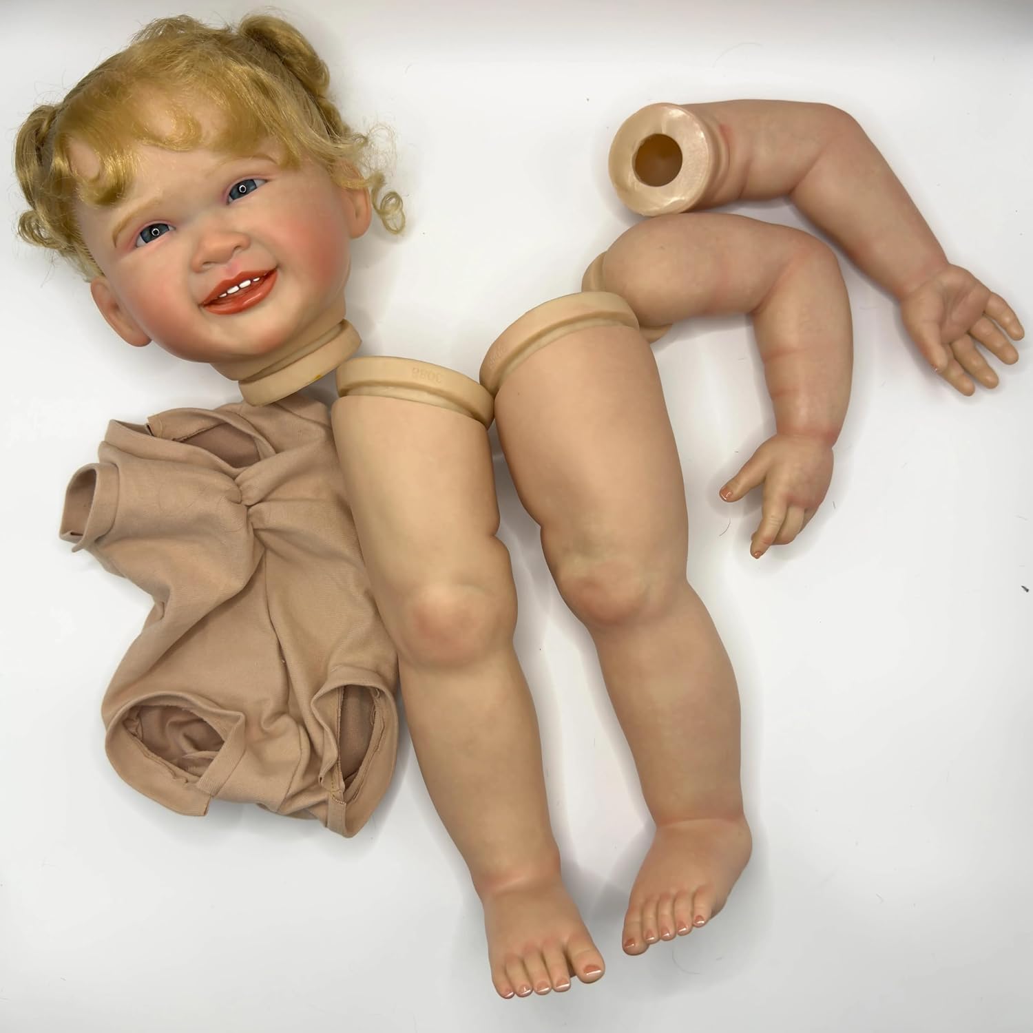 iCradle Reborn Baby Doll Kit DIY 28inch Renata Blonde Hair Lifelike Simulation Silicone Vinyl Reborn Toddler Dolls Blank Kit DIY Unfinished Parts Accessories Supplies for Kids Age 3+ (Kit)