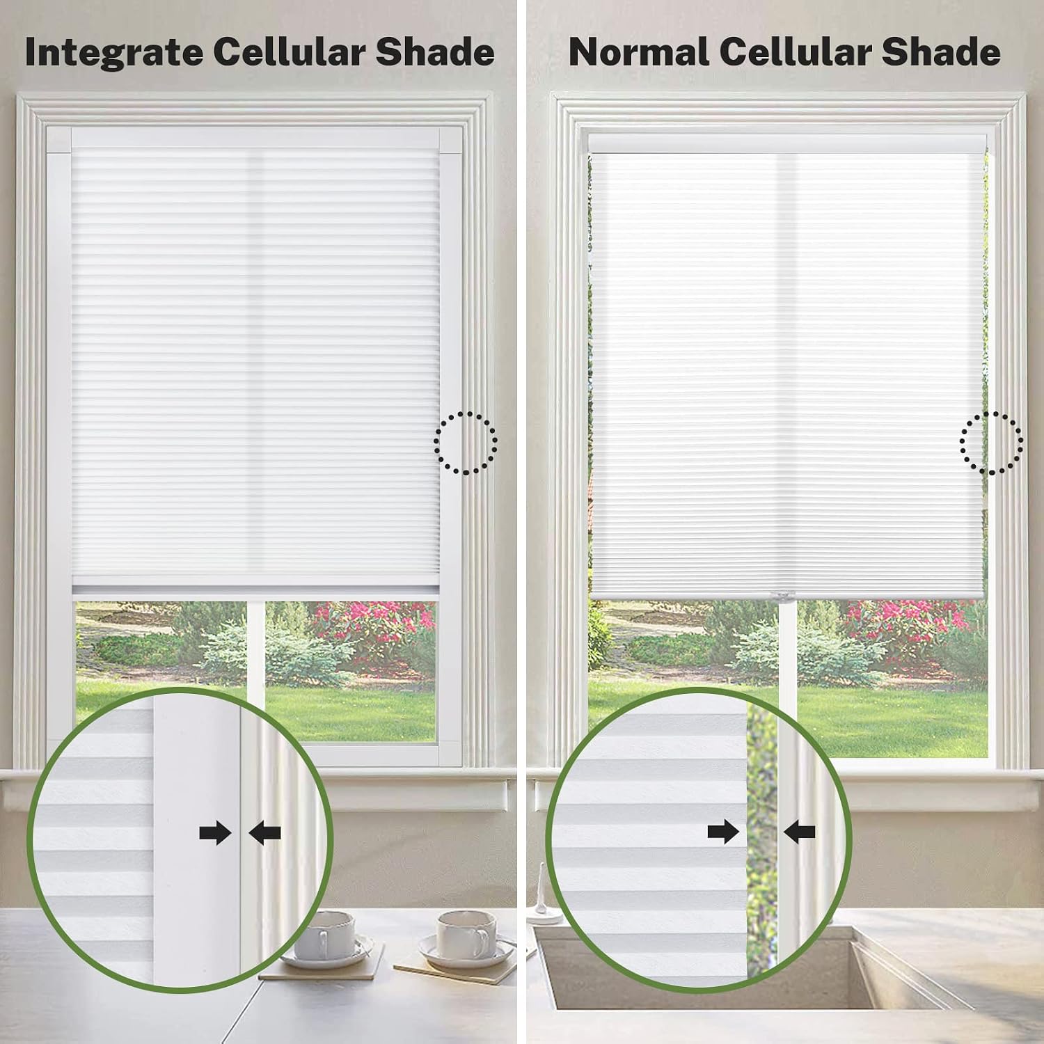 MiLin Skylight Blinds Cordless Cellular Shades for Window Suitable for Roof Inclined Plane Room Windows - Updated Design Very Easy to Install (Light Filtering Snow White)