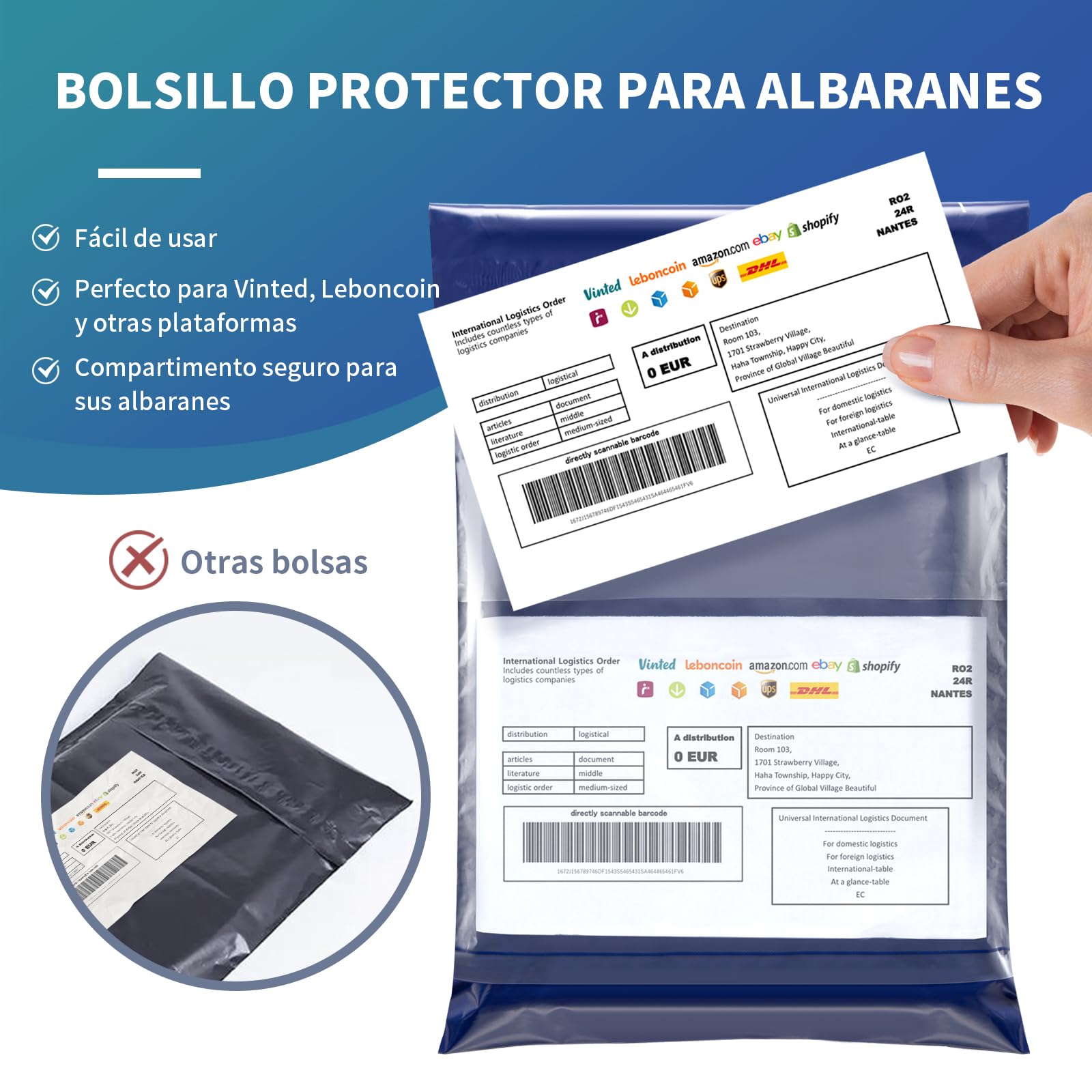 Bolsas para Envíos, 30 Pcs Sobres Envíos Vinted, 3 Tamaños, Bolsas Sobres Correo Plástico, Autoadhesivos, Impermeable, Opaco