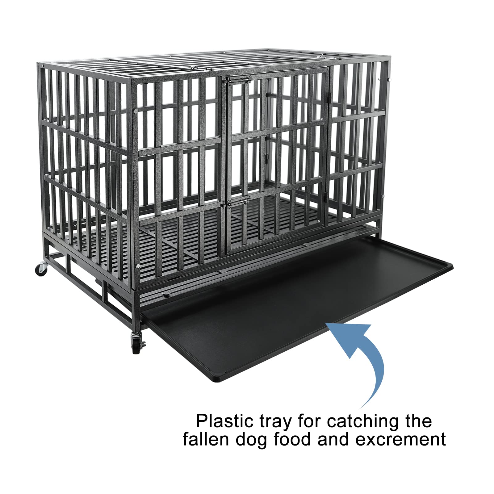 Image showcasing Snapklik.com : Confote 37 Inch Heavy Duty Dog Crate Metal Cage Kennel ...