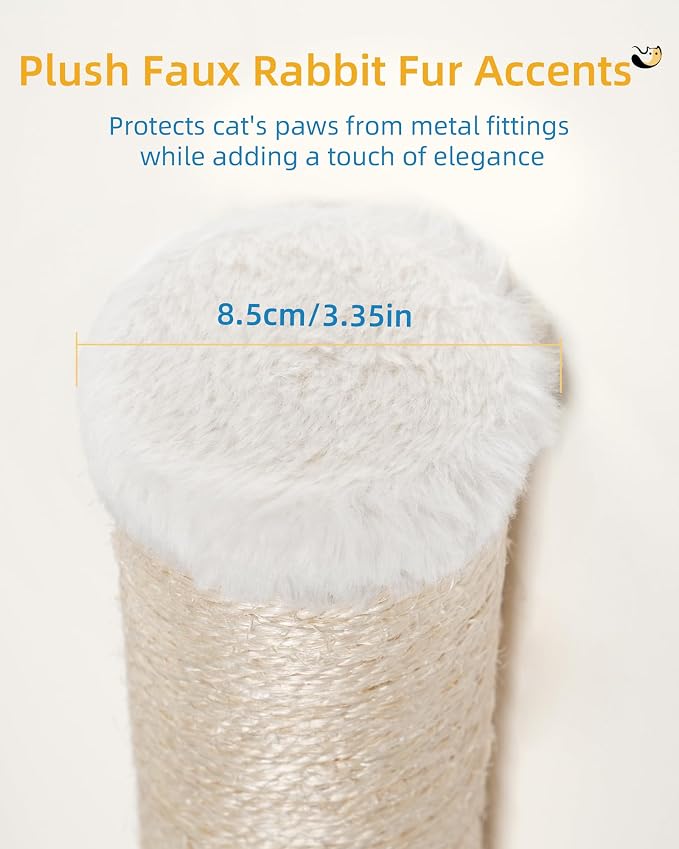 Rascador de pared para gato 2 piezas 34 pulg sisal natural miniatura 7