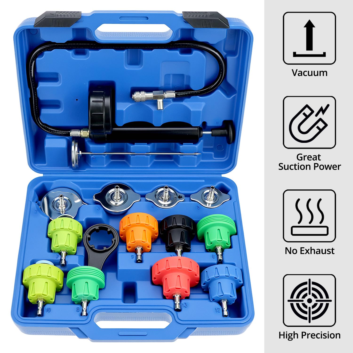 QWORK® Kit Tester Pressione Radiatore Rilevatore Perdite Pompa Sistema di Raffreddamento