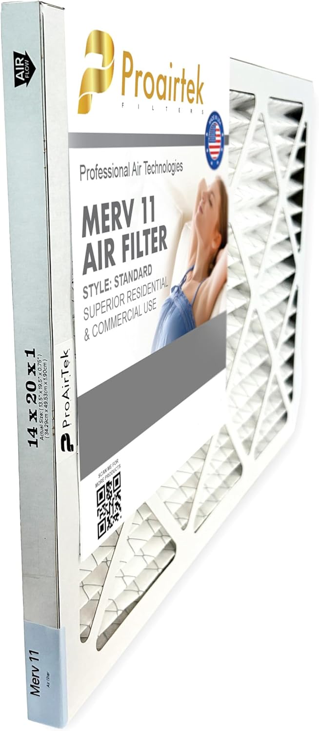 Proairtek AF14201M11SWH Model 14x20x1 Pack of 2 Air Filters, MERV 11; Ideal for Anyone Wanting Clean, Crisp Air in Their Home