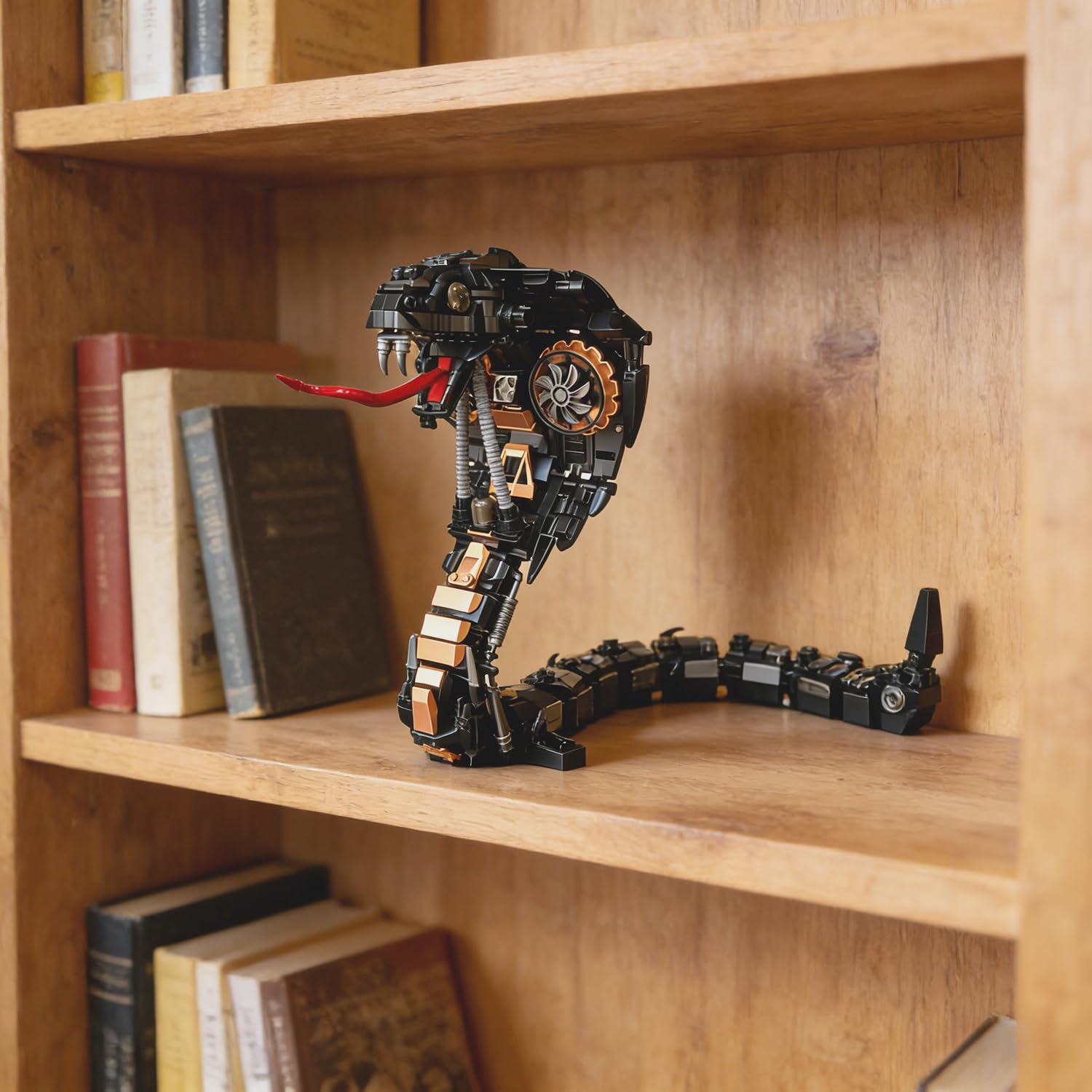 Kit de Blocs de Construction Mécaniques Serpent, 1036 Pièces Kit de Modèle Cobra Steampunk Animaux pour Décoration, Ensemble de Construction MOC Serpent Cadeaux de Festival Créatifs