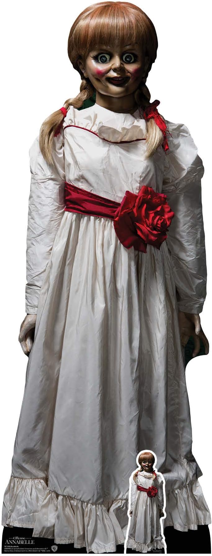 Star Cutouts Ltd SC1393 Annabelle Doll Perfect for Halloween, Spooky Parties and Horror Fans Height 129cm, Multicolour