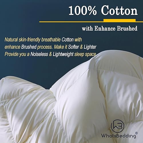 Miniatura 2 de Edredón de plumón tamaño King de gran tamaño, relleno de edredón blanco esponjoso para todas las estaciones, ropa de cama de plumas cálidas, funda