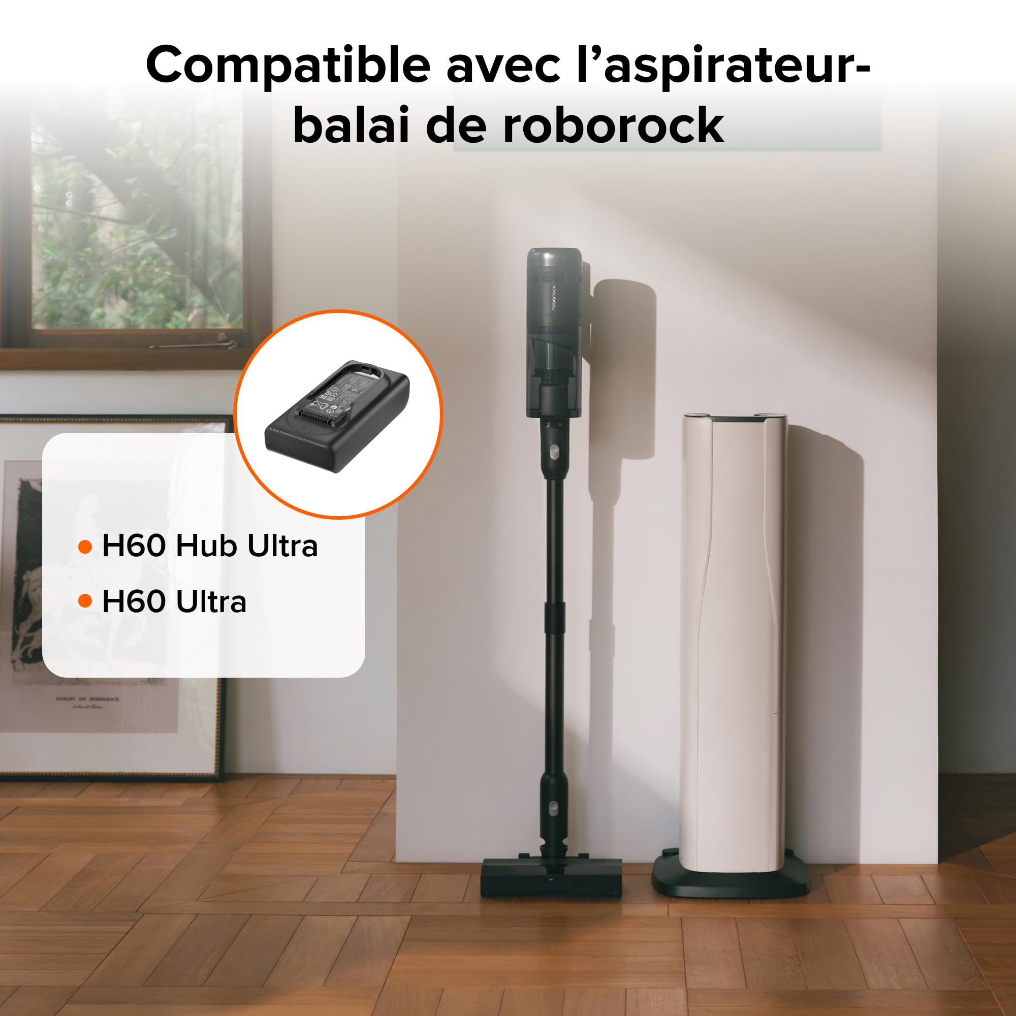 roborock Batterie Lithium-ION d’Origine 8 * 2964 mAh à Haute capacité, Compatible avec H60 Hub Ultra/H60 Ultra, pour aspirateurs à Main sans Fil, offrant Une autonomie prolongée