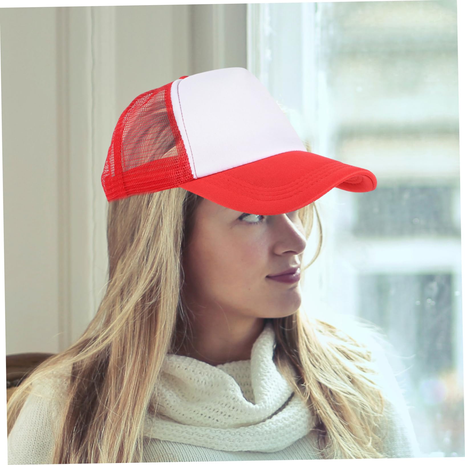BESPORTBLE Berretto da Baseball a Rete Vuota Cappello Hat Baseball cap Palline racchettoni Cappelli Uomini Caps Tappi Fai da Te in Rete Berretti da Baseball Vuoti Spugna Rosso