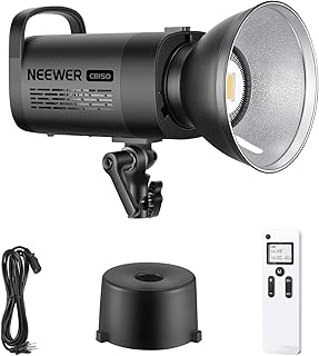 NEEWER CB150 150W LED Video Light, 5600K Daylight COB Continuous Output Lighting with Bowens Mount/2.4G Remote 13000lux/1m CRI/TLCI97+ for Video Recording Stuido Outdoor Photography Shooting