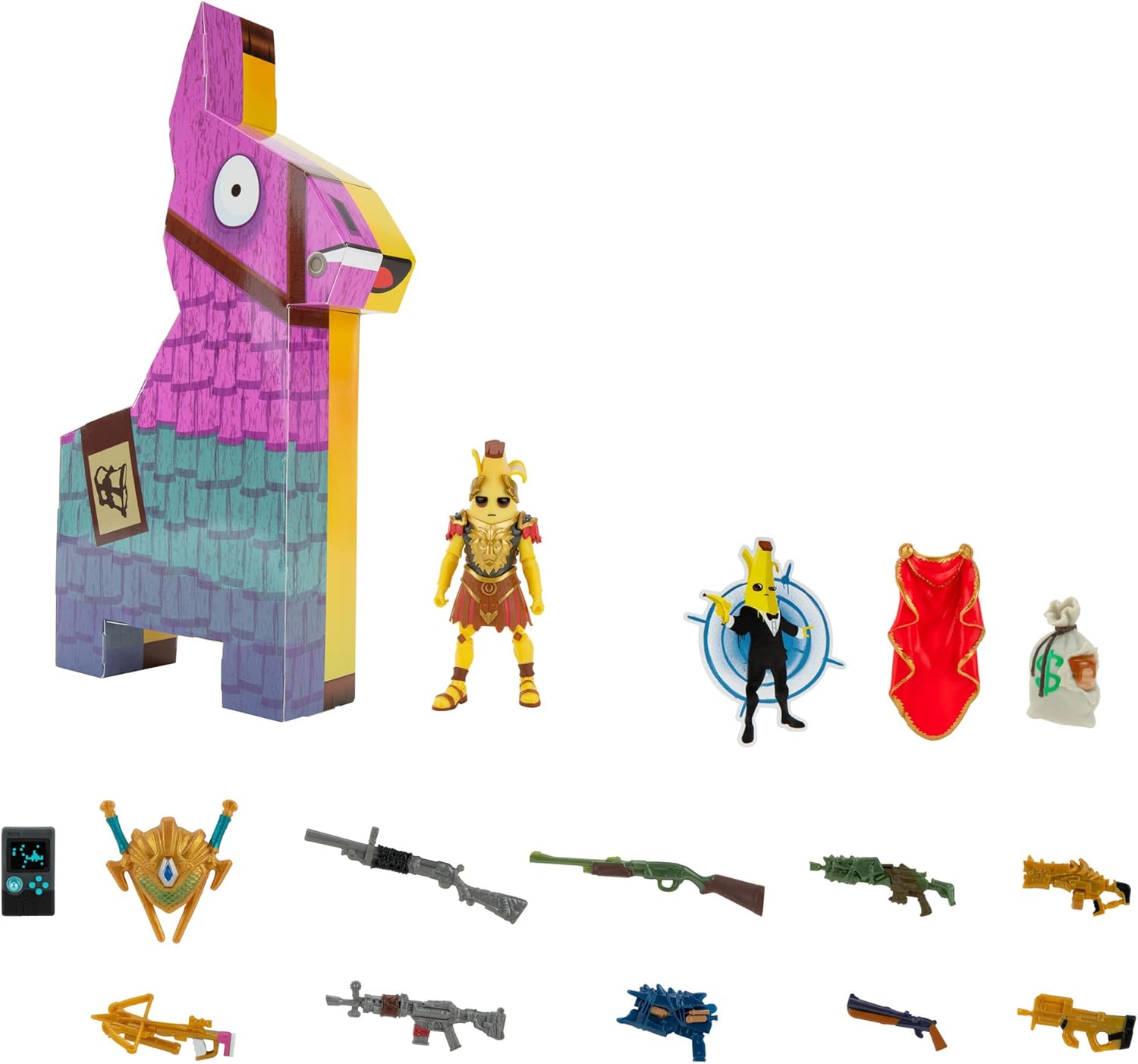 Fortnite Supply Llama Series Peladas de potasio, Figura articulada de 4 Pulgadas con Brillo Trasero, Armas y Pegatina, Multicolor (FNT1004)