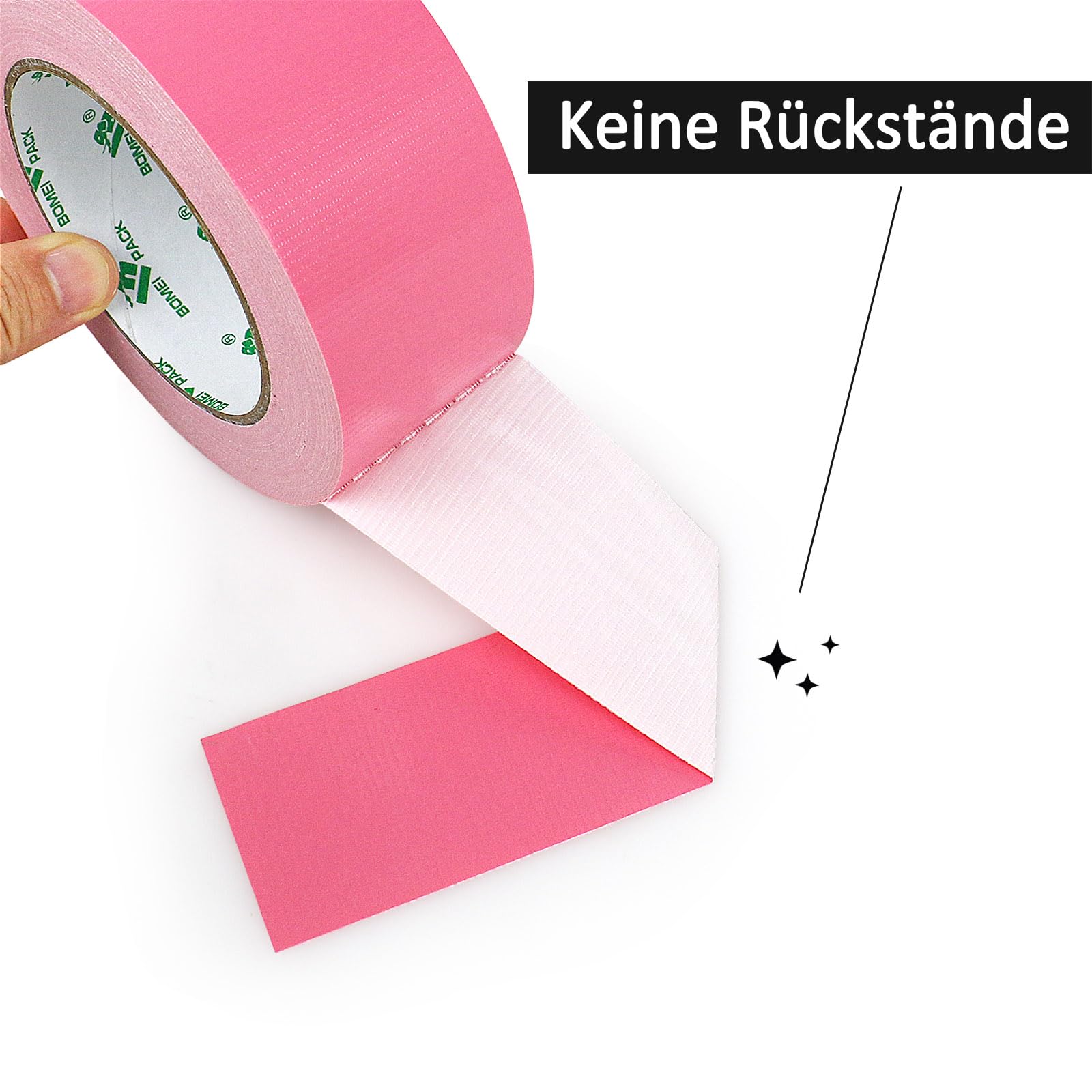 BOMEI PACK Lot de 2 rouleaux de ruban adhésif rose de 50 mm x 30 m - Ruban adhésif et imperméable pour réparer, fixer, renforcer et sceller