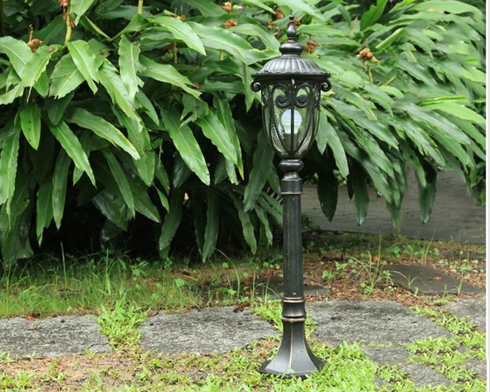 Lampa słupkowa ze szkła bąbelkowego