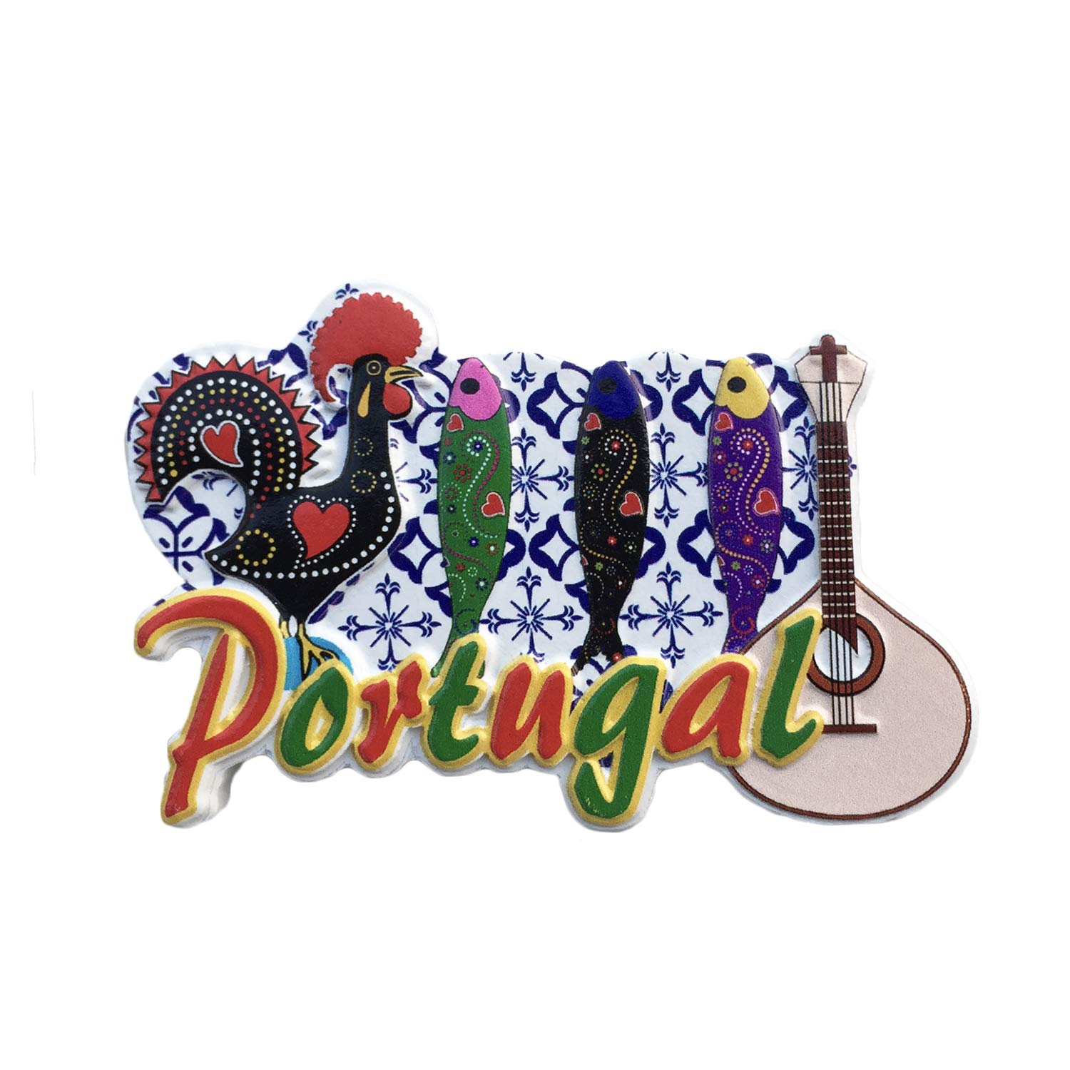 Wedarego Portugal 3D Letters Rooster Refrigerator Fridge Magnet Tourist Souvenirs Handmade Resin Craft Magnetic Stickers Home Kitchen Decoration Travel Gift