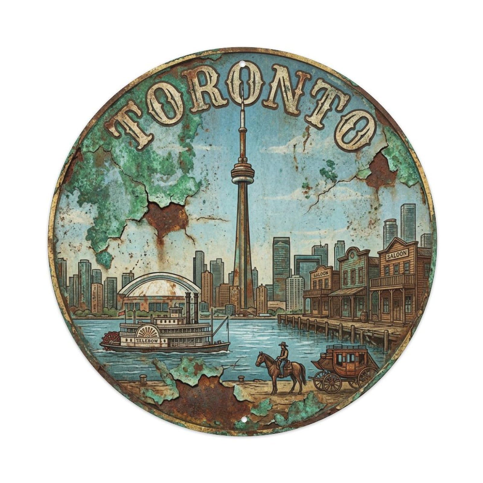 Retro Travel Canada Toronto Metal Tin Sign