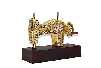 shripad steel home miniature antique brass sewing machine model (toy).-Golden, Pack of 1