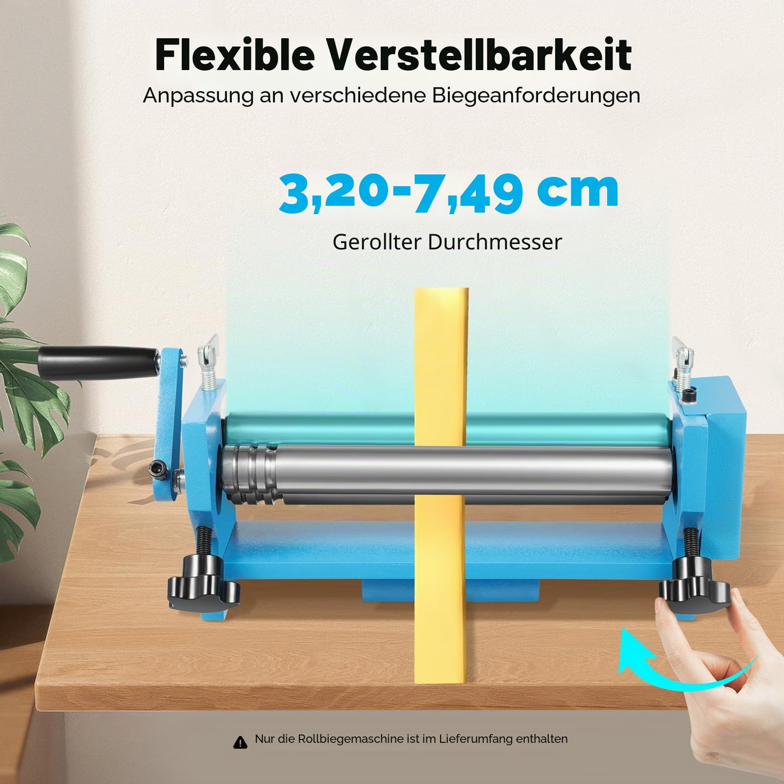 3-Walzen Rundbiegemaschine, 300mm Manuell RundbiegegeräT WalzenbiegegeräT Biegemaschine Blechbiegemaschine Walzenbiegemaschine Rohrbiegemaschine für Gewalzte Stahlbleche Kupferbleche Aluminiumbleche