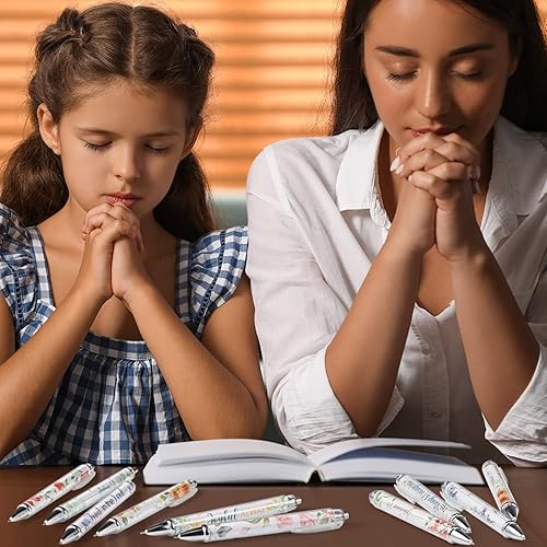 Miniatura 5 de 60 bolígrafos cristianos para mujer, a granel, versículos bíblicos, bolígrafos de tinta floral, citas inspiradoras religiosas, bolígrafo de verano,