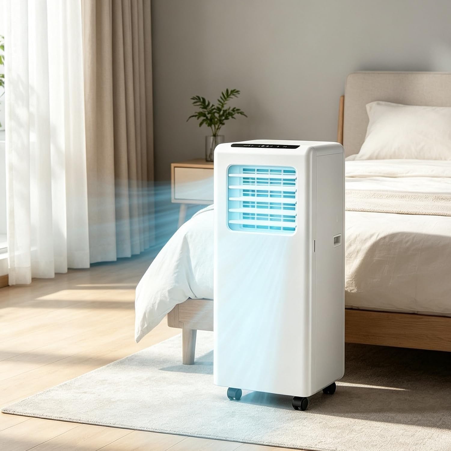 Przenośny klimatyzator BTU 14000 BTU 3 w 1, przenośny chłodziarka powietrza z trybem chłodzenia, osuszaczem, wentylatorem, timerem 24H, automatycznym parowaniem, 9000btu