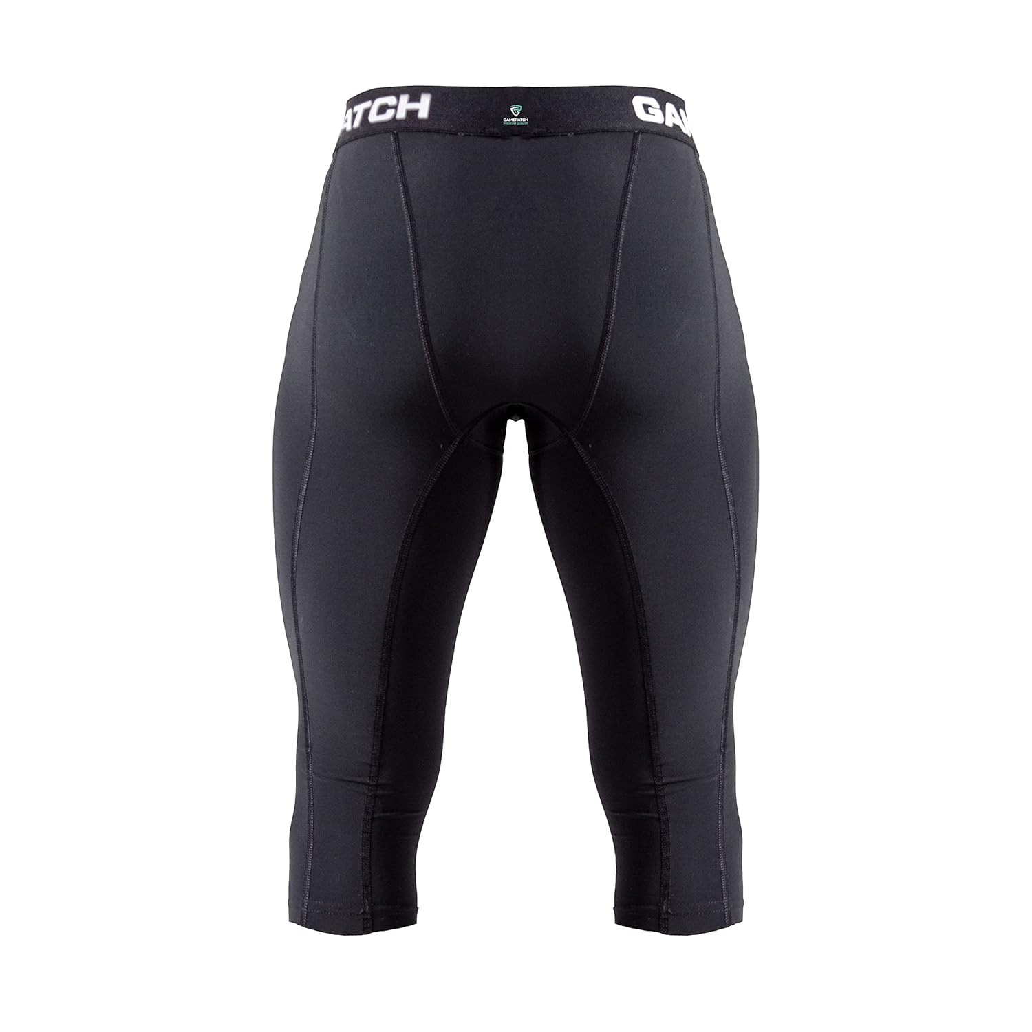 膝パッド付き3/4タイツ | 膝と関節を保護する衝撃吸収技術 | メンズ レディース キッズ, ブラック, Small