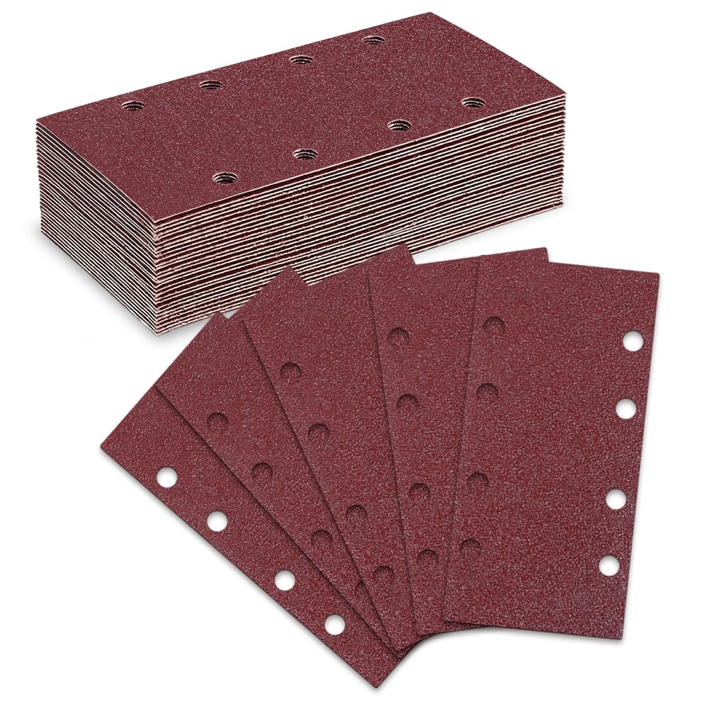 NUTKIT 30PCS 80 Grit Sanding Sheets Rectangular, 93x185mm Sandpaper