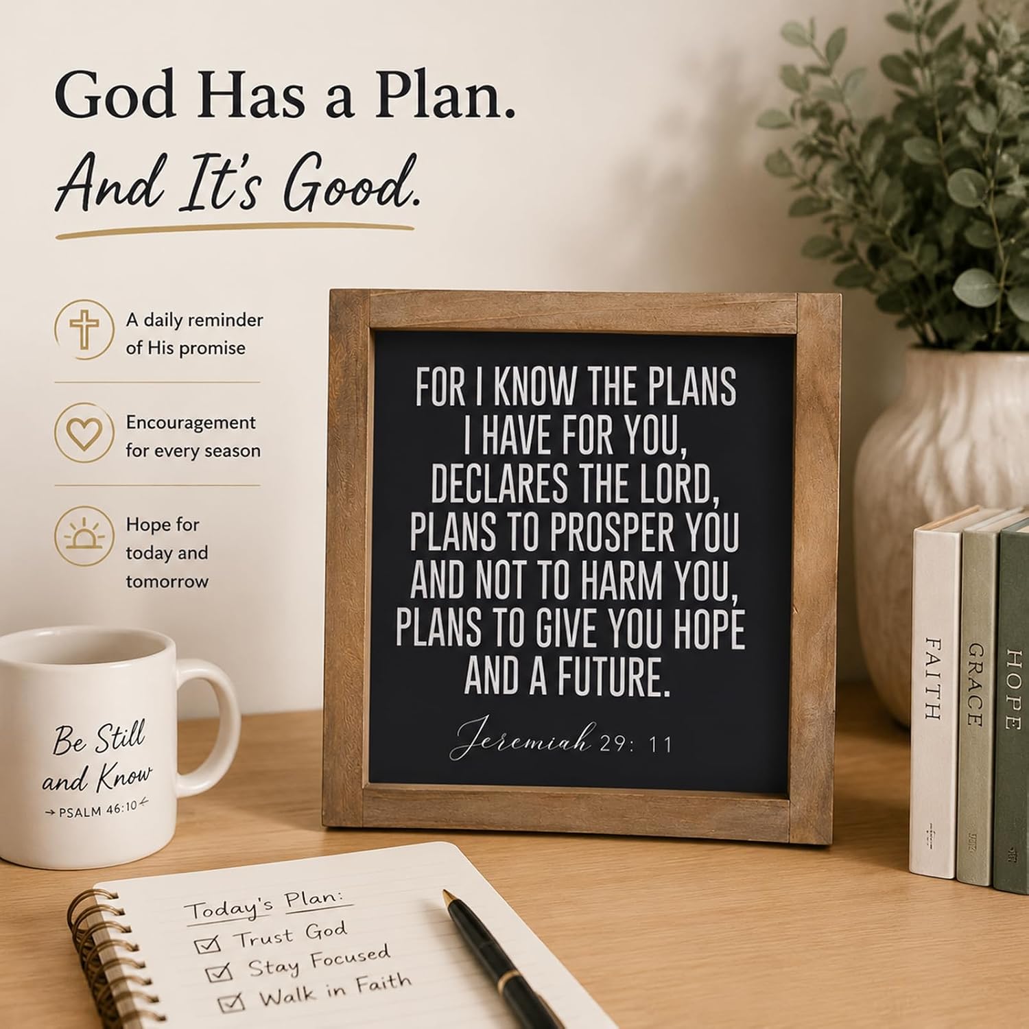 For I Know The Plans I Have For You Sign Jeremiah 29 11 Wall Art image 2