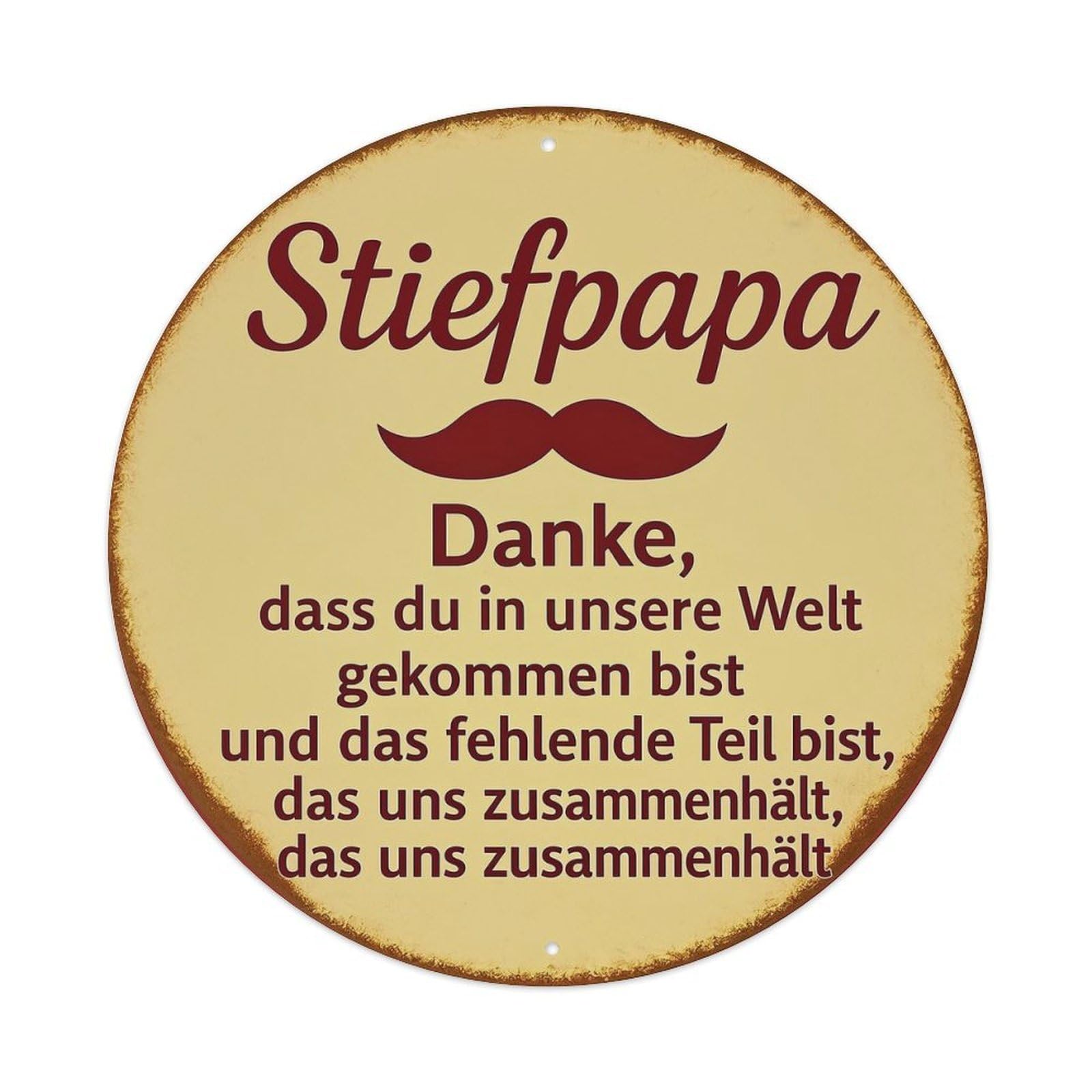 Jdyansheng Vintage Stiefpapa Danke Dass Du Unsere Tin Sign Metal Poster Metal Signs For Home Man Cave Bar Cafe Kitchen Laundry Room Wall Decorations 8X8 Inches