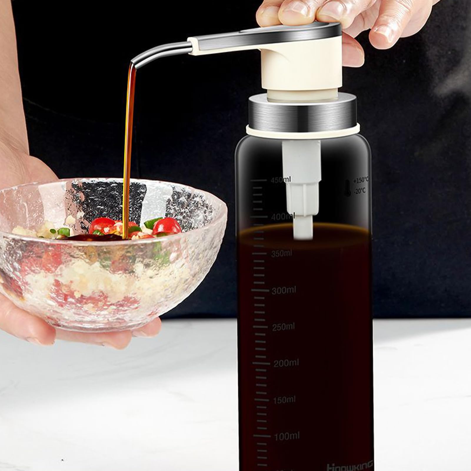 Distributeur De Ketchup - Bouteilles De Condiments 1050 G | Verre 2 Pièces Rechargeable Avec Pompe | Récipient Vinaigrette Sirop Café Glacé Liquide Pour Cuisine Restaurant Camping Stockage Sirop Miel