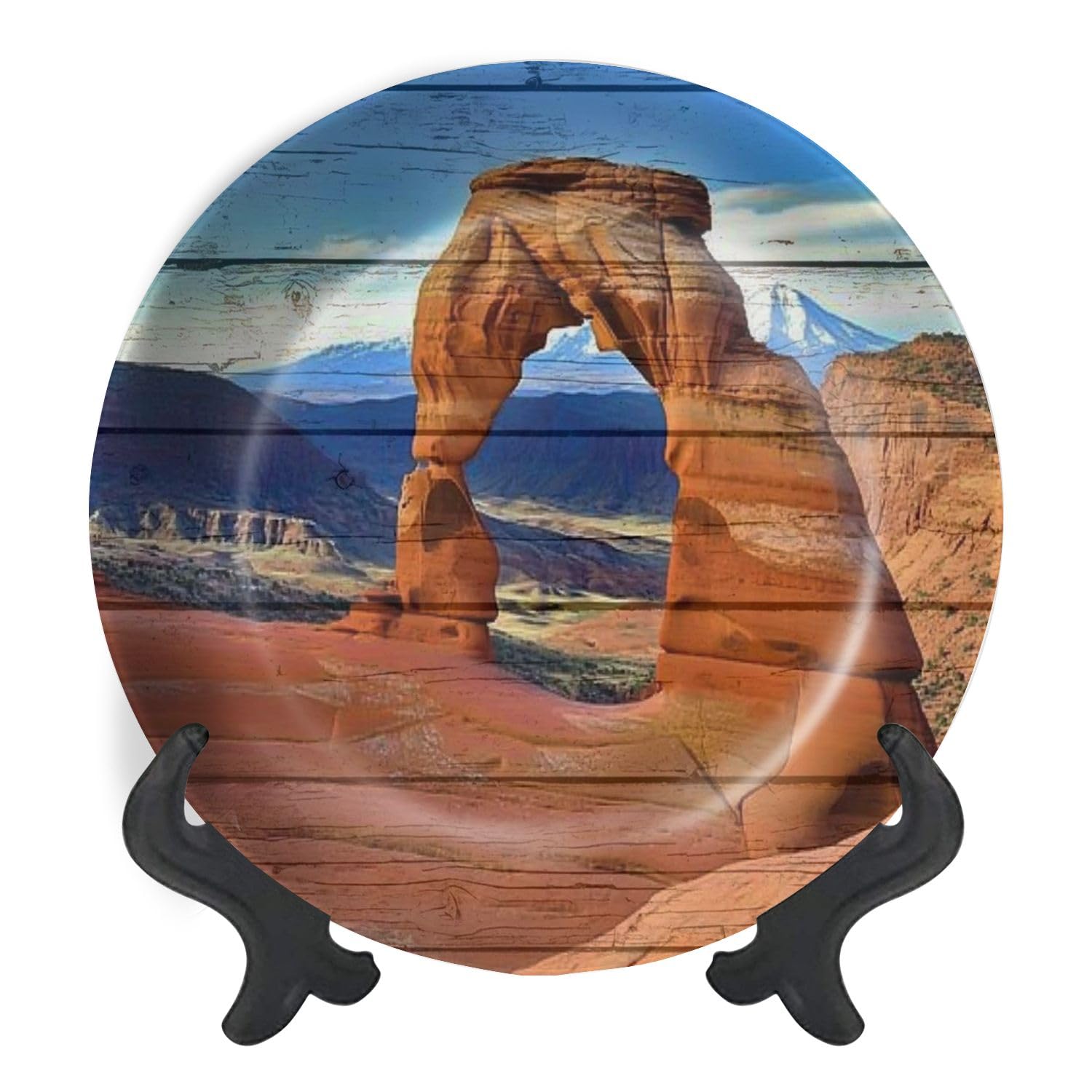 Decorative Plates for Display Delicate Arch Wonder Utah Arches National Park Gift Plates Ceramic Collections Plates Hanging Artwork for Living Dining Room Kitchen Souvenir