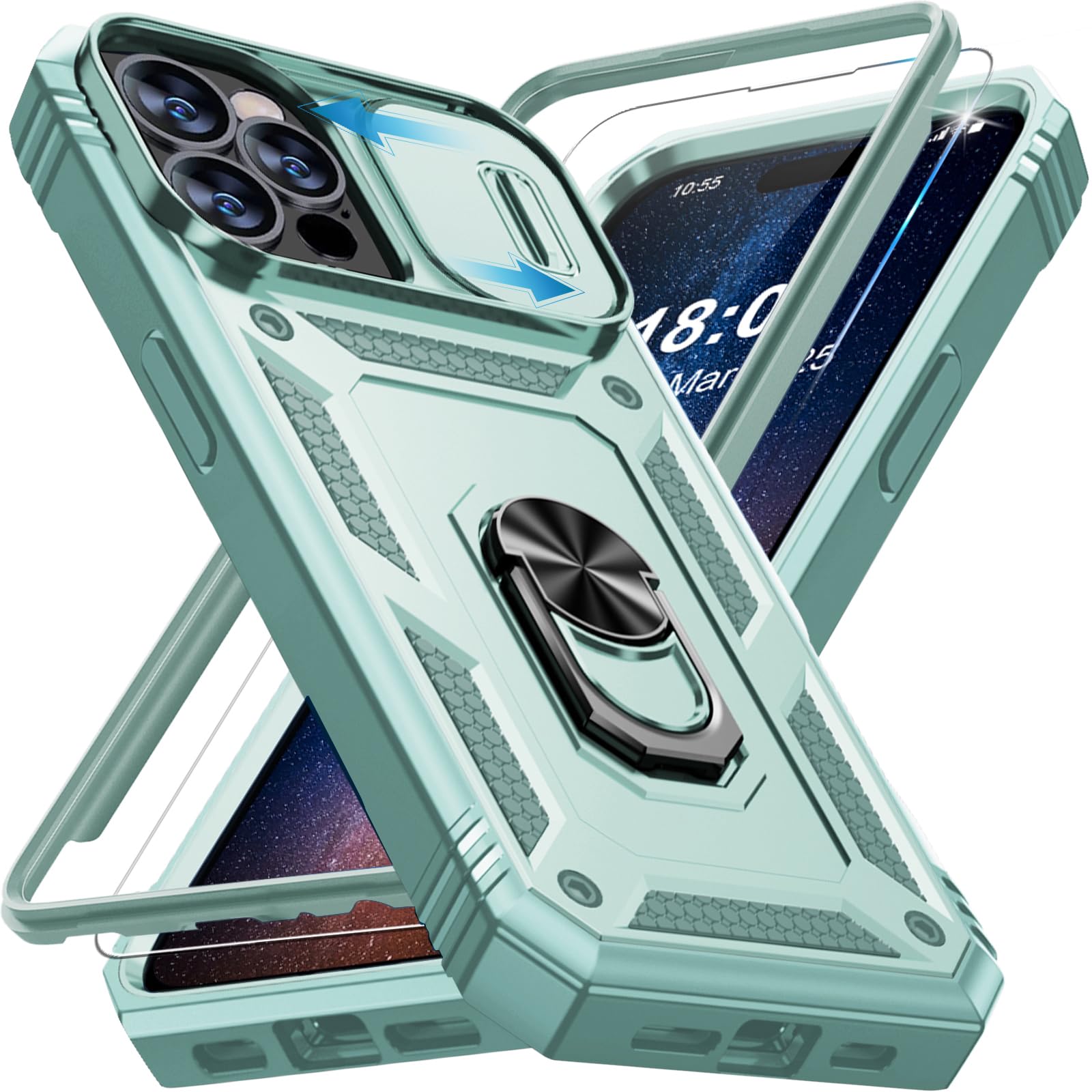 Giyer Handyhülle für iPhone 14 Pro Max Hülle mit Schutzfolie