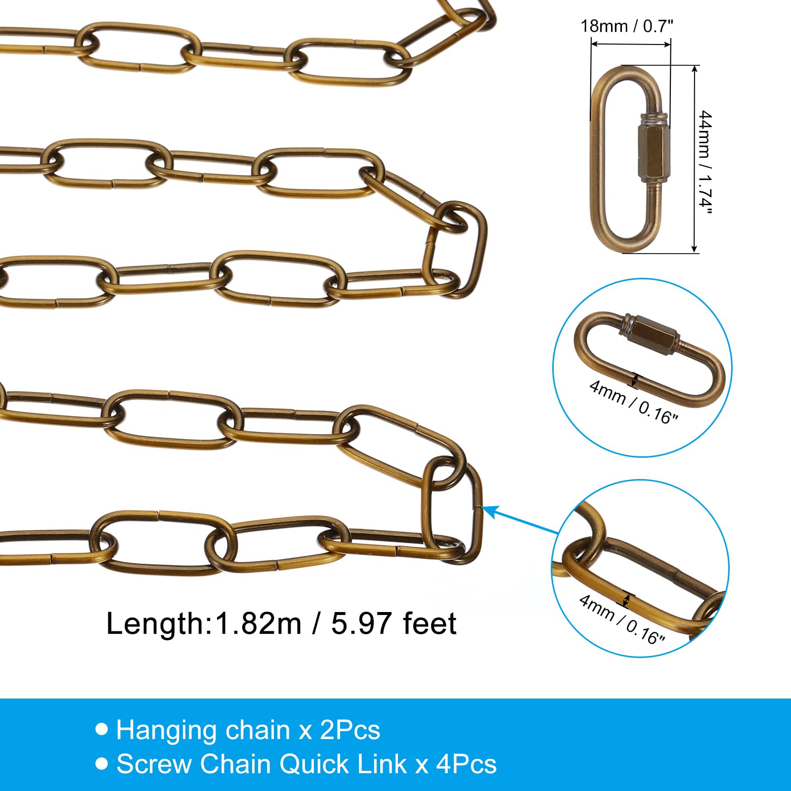 PATIKIL 6ft Lighting Hanging Chain - Image 2
