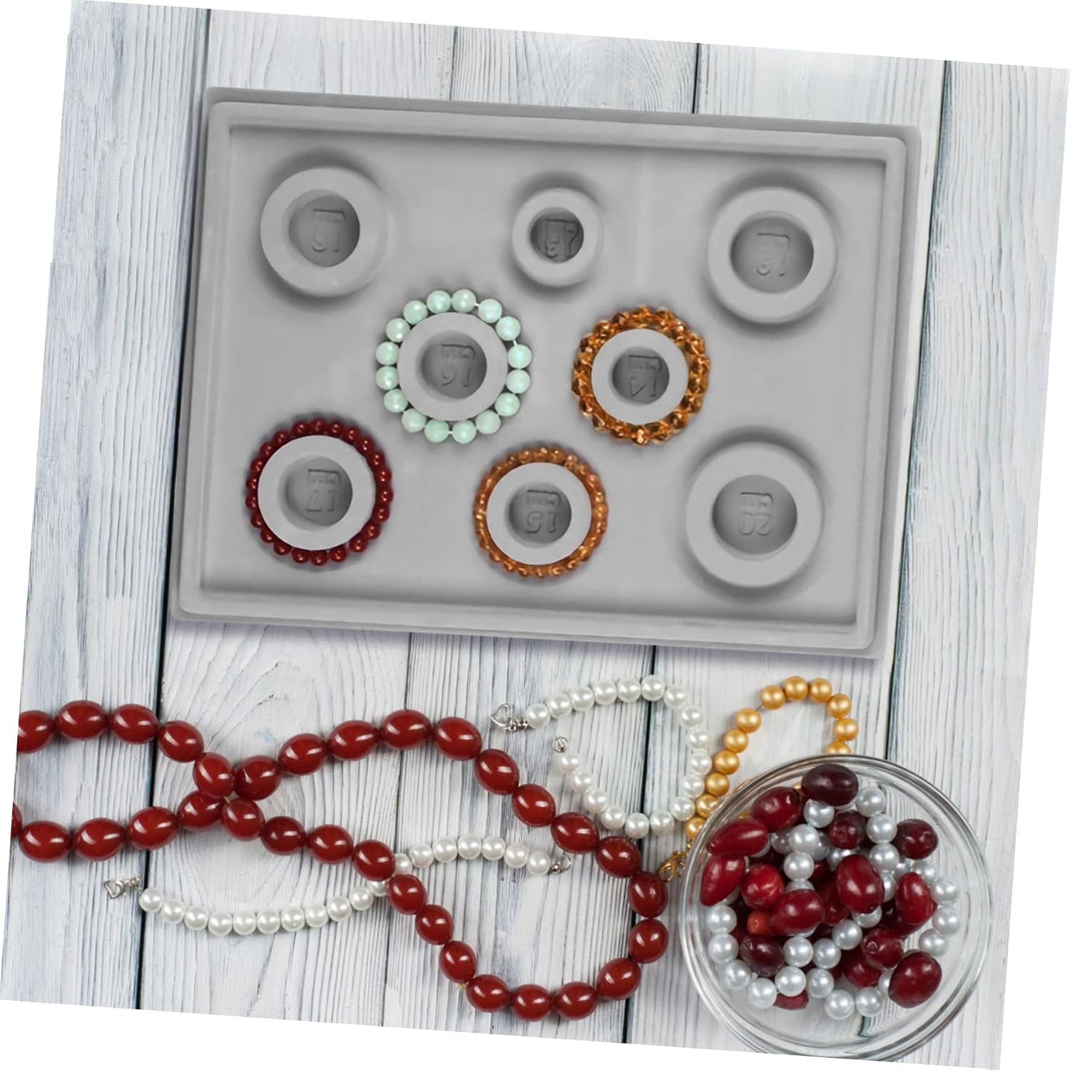 Housoutil 4pcs Jewelry Storage Box Bead Boards for Jewelry Making Bracelet Necklace Design Trays