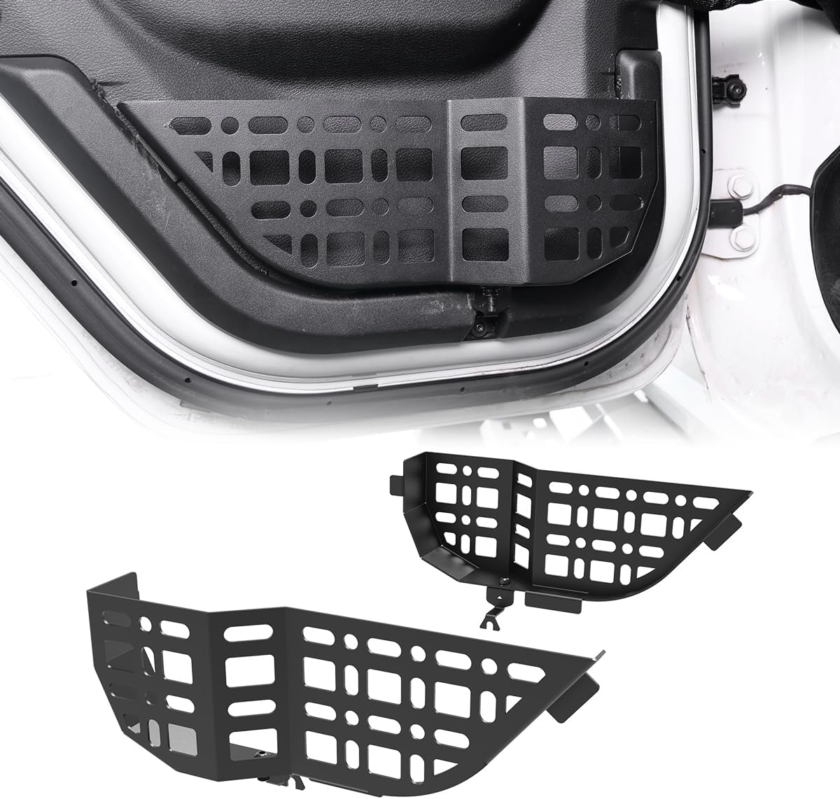 Front Door Pocket Molle Panel for Jeep Wrangler JL 4 Door 2018-2026, Front Door Pocket Molle Panel Side Door Storage Box Organizer Kit Accessories for Jeep Gladiator JT 2020-2026 (2PCS)