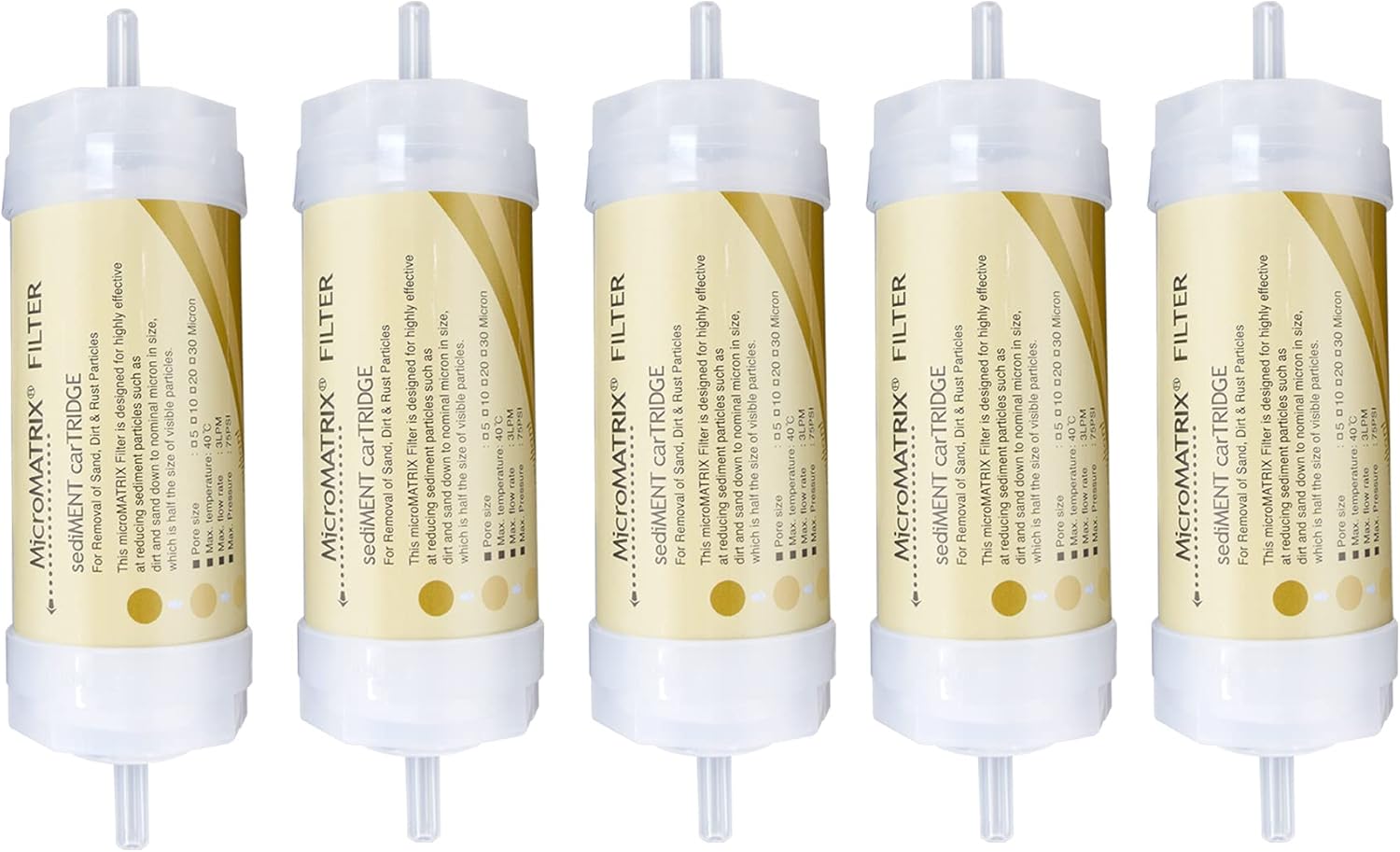 5pc Bidet Water Filter Replacement Set Fitting Type 1/4
