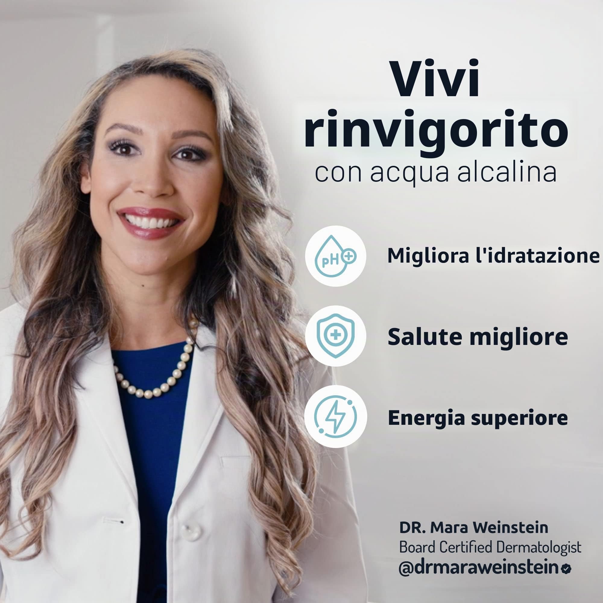 Invigorated Water PH001 - filtro acqua alcalina ionizzata - cartuccia di ricambio per prodotti Invigorated Living - elimina cloro e metalli pesanti - aumenta il pH - capacità di 360 L - 3 pezzi