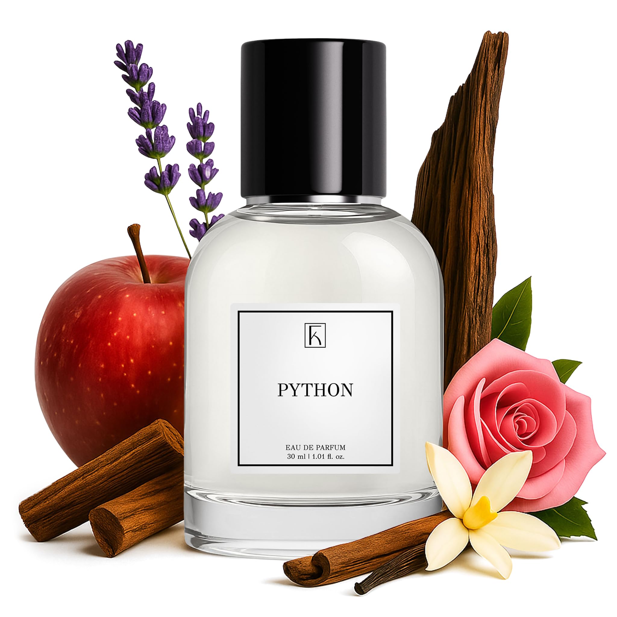 KAZAAR - Python - 30 ml - Eau de parfum pour homme - Oriental boisé avec lavande, cannelle et oud - Idéal pour les occasions spéciales en automne et en hiver - 20 % d'huile parfumée pour une longue
