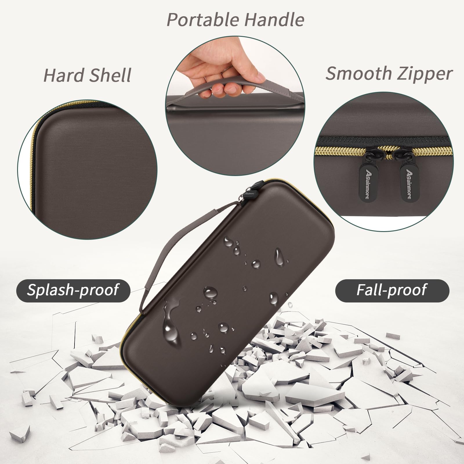 Custodia per vaporiera compatibile con Jack & Rose 100-220 V portatile da viaggio per vestiti, vaporiera portatile e ferro da stiro, borsa organizer con tasca in rete per accessori, solo