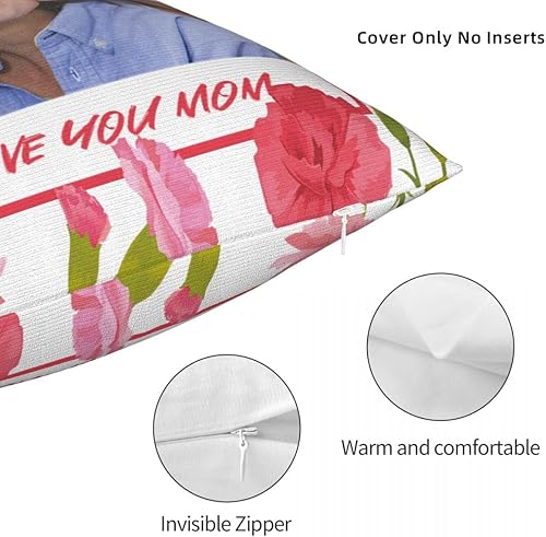 Miniatura 3 de Fundas de almohada personalizadas para mamá, añade el texto del nombre de la foto de tu mamá, funda de almohada personalizada de dos lados con