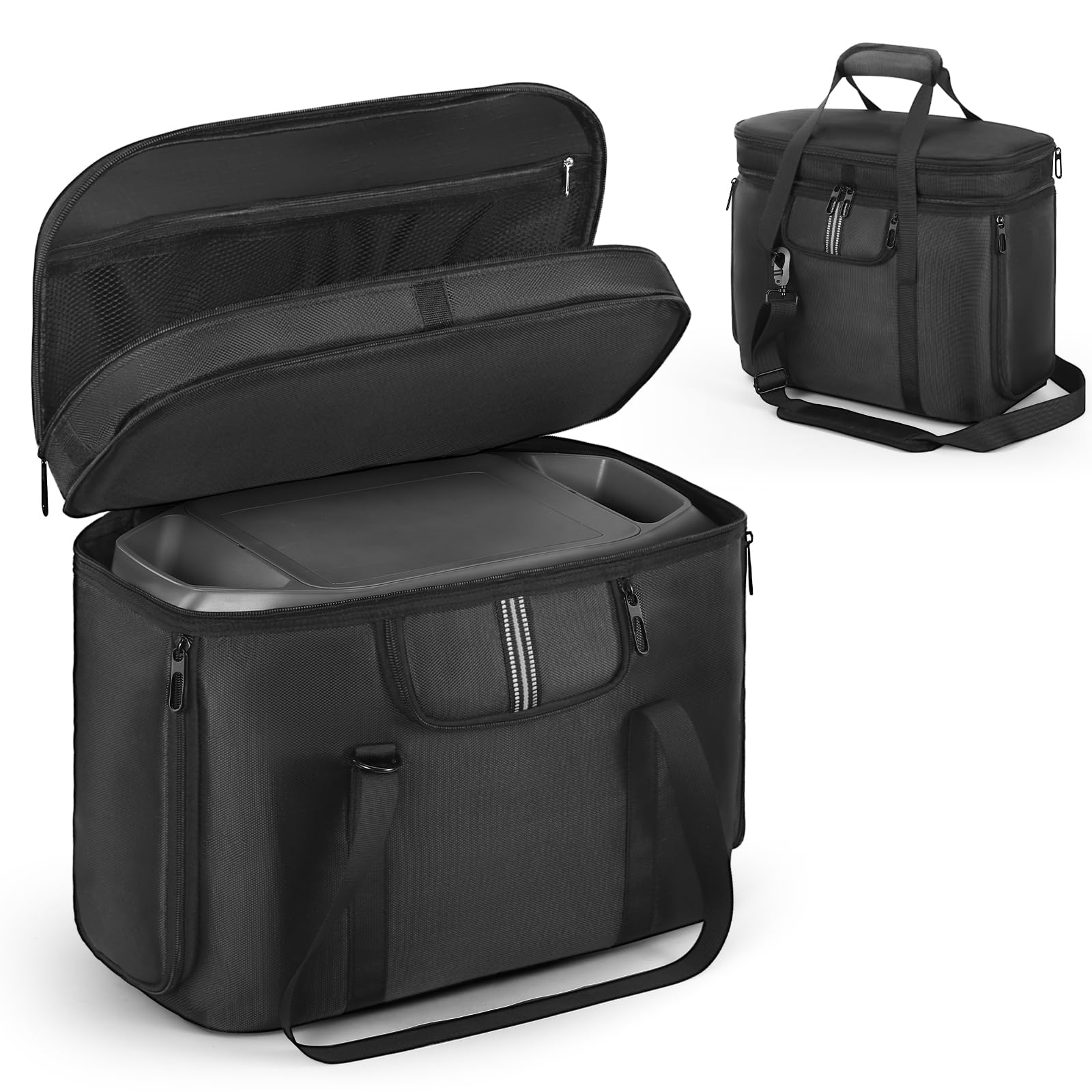 Jaffzora Power Station Carrying Case for EcoFlow Delta 2/3 Plus & 3 Classic– Shockproof, Waterproof Cover with Ventilated Window & Adjustable Strap for Outdoor Travel