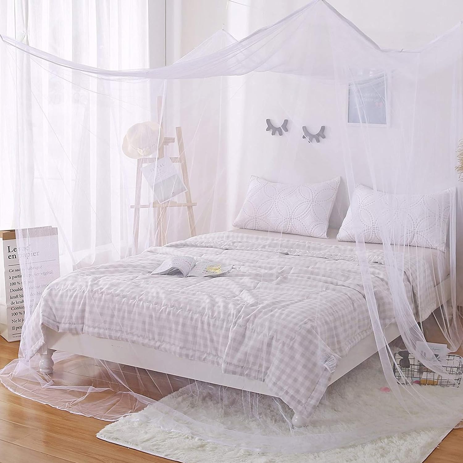 RMD Central Mosquito Net for Double Bed King Size with Cotton Borders | Foldable Net for Bed for Mosquito Protection | White | Breathable Sleeping Polycotton Machardani Net with 6 X 6 X 5.5 Feet (B0DGF24V7H) Amazon Price History, Amazon Price Tracker
