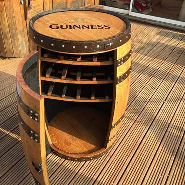 Cheeky Chicks Solid Oak Whisky Barrel Guinness Balmoral Drinks Cabinet | Wine Rack