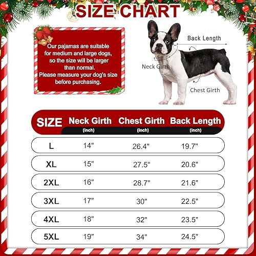 Miniatura 2 de EXPAWLORER Pijama de Navidad para perros grandes, ropa de Navidad para perro, suave y elástico y cálido para mascotas, para invierno, otoño y otoño,