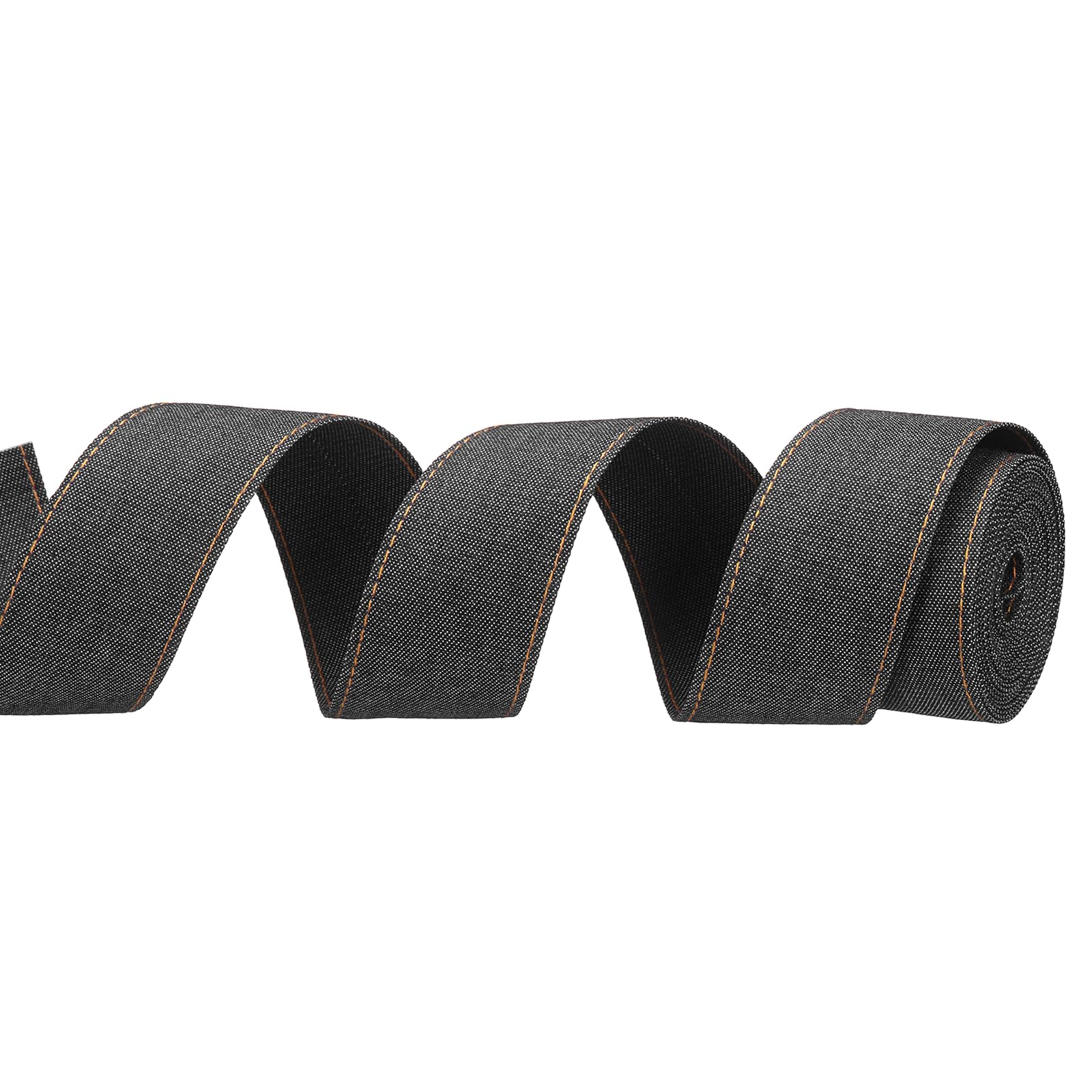 PATIKIL 1 5/8" Denim Ribbon, 1 Roll 2 Yard Layering Jean Fabric Craft Strip for Bow DIY Making Hair Clip Garment Sewing Decorations, Black โ image 1
