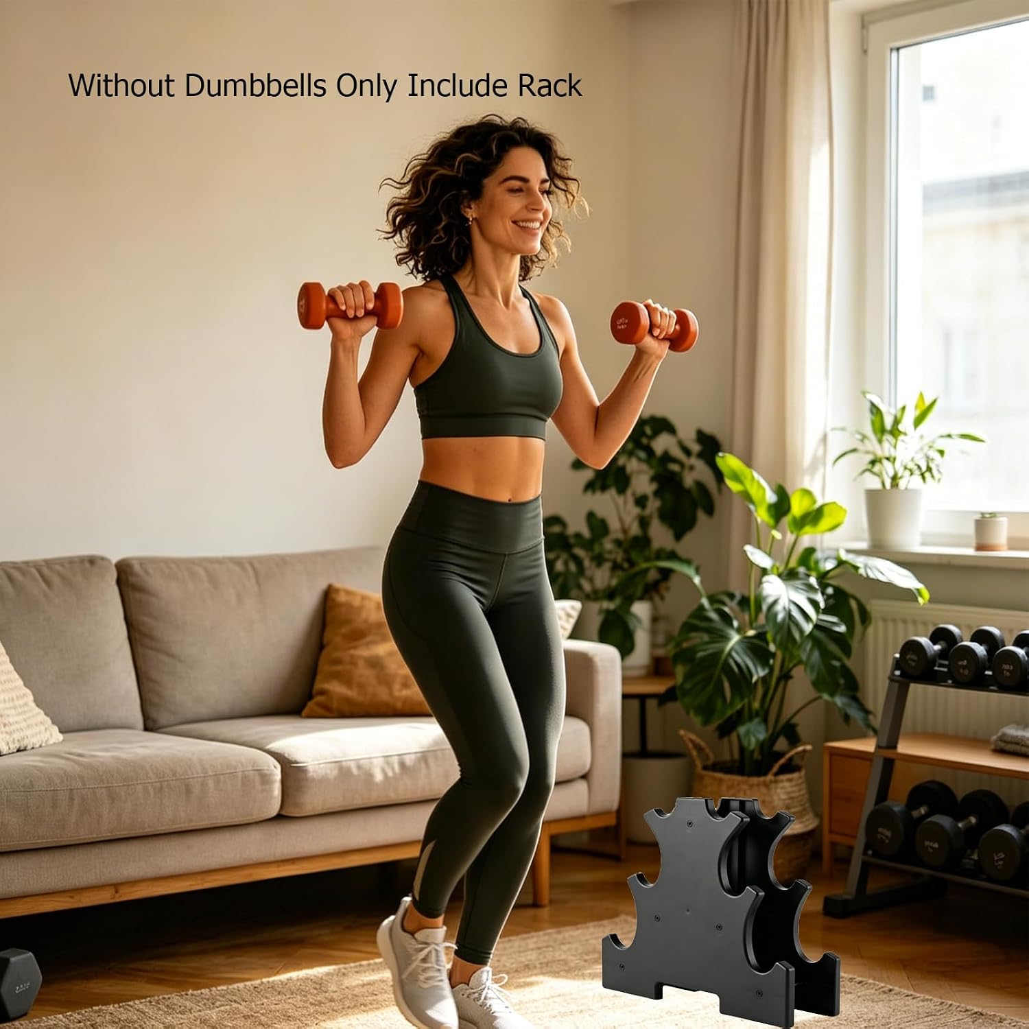 Dumbbell Rack Stand, Tree Shape Compact Weight Storage Organizer, Multi-Level Fitness Rack for Home Gym Dumbbell Holder